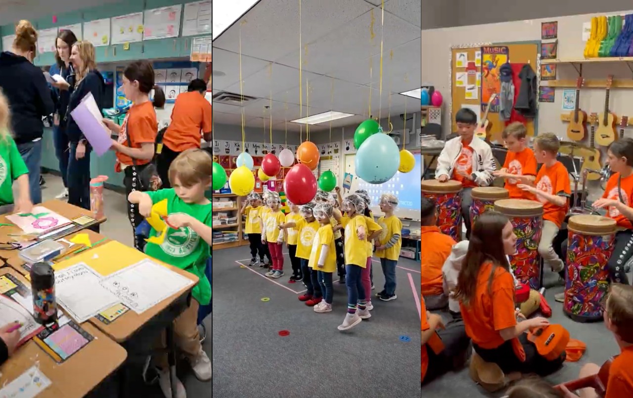 Students doing various activities at Antelope Trails Elementary School.